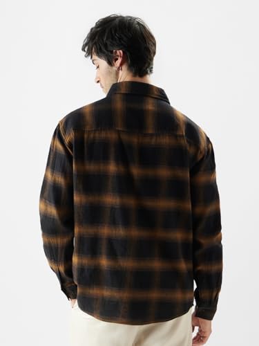 Image of The Souled Store Plaid: Black /Blue /Red Checks Long Sleeve Collared Neck Button Down Cotton Relaxed Fit Shirts for Men and Boys - Classic and Casual Wardrobe Essentials
