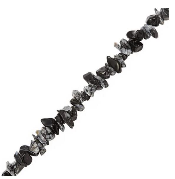 Collier en obsidienne flocon de neige 254 cm pierre précieuse gemme - 2