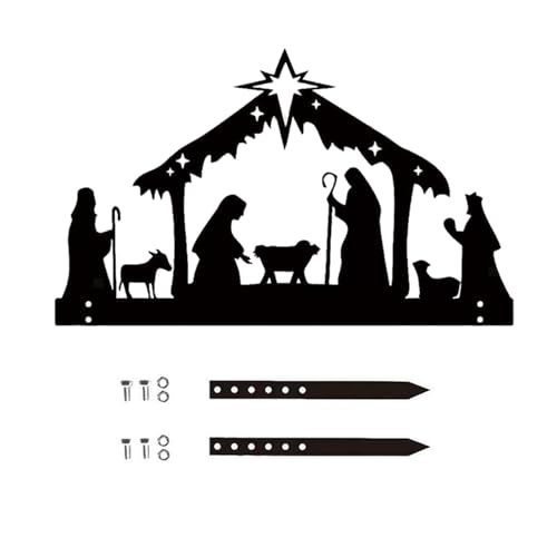 Annewi Weihnachtskrippe im Freien, Metall Weihnachtskrippe Set Metall...