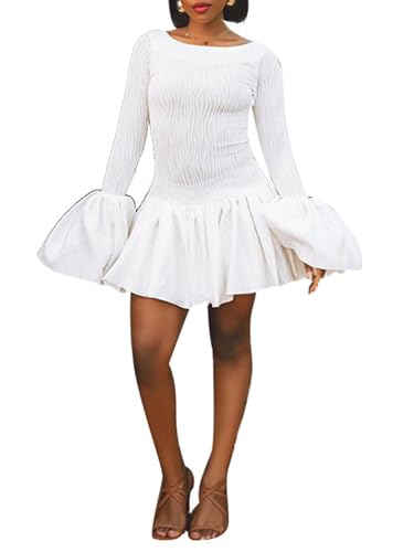 bell sleeve a line cocktail dress A-line Plunge Sleeveless Ruffes Sky Blue Lace Tulle Prom Eveing Dress main image 1