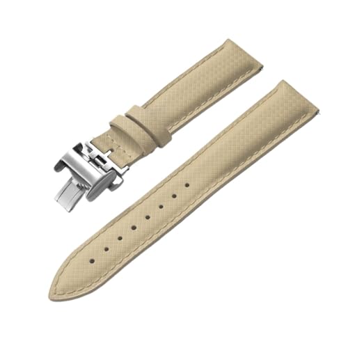 �f�U�C��FKM�g�b�v+���U�[�Z�C���N���X�X�g���b�v18mm 19mm 20mm 22mm�x�[�X���o�[�E�H�b�`�o���h�ƌ݊���������A(Khaki With Buckle,22mmx20mm)