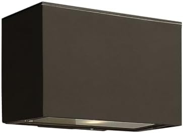 Hinkley Atlantis Extra Small Up/Down Wall Mount Outdoor Lantern, Aluminum, Etched Glass Lens, LED Bulb Included, Dark Sky, Bronze Finish