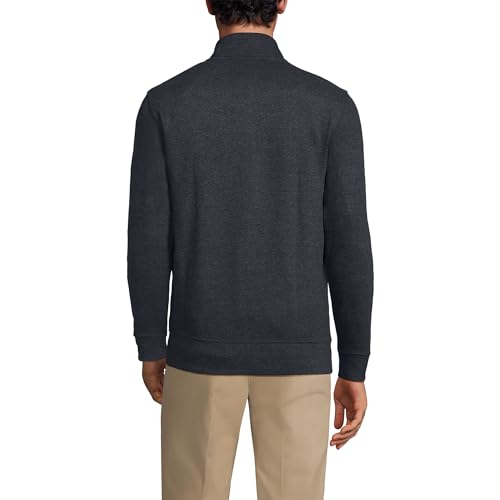 Lands' End Mens Bedford Rib Quarter Zip Sweater Dark Charcoal Heather Regular X-Large thumb #1