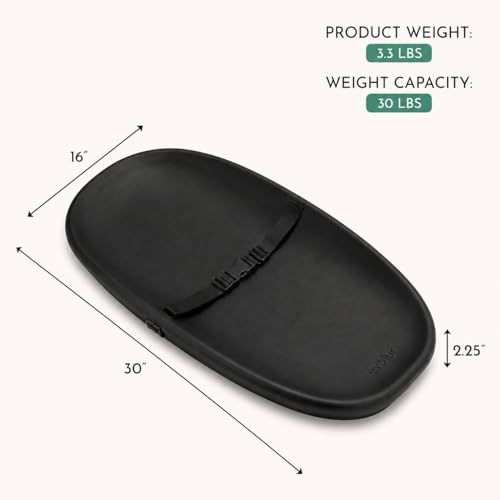 Image of Evolur Eva Changing Pad, Waterproof EVA Foam, Safety Strap, Black