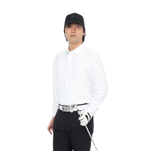 アンダーアーマー（UNDER ARMOUR） ゴルフウェア Mid ロゴ 長袖ポロシャツ 25 6011492 100（ホワイト/ＬＬ/Men's）
