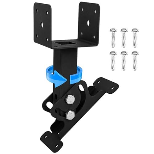 Yugugomo Juego de soportes de techo de alto rendimiento, soportes de pérgola ajustables para montaje en el techo, kit de montaje de vigas, elevador de techo con tornillos para techo de terraza