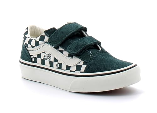 Baskets Old Skool V Vans GEO Check enfants vert mousse mystique
