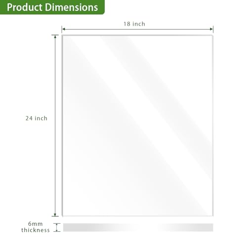 Image of Lesnlok 18 x 24 Frosted Acrylic Sheet 1 /4 inch Thick 6mm 1 Piece Bouble Sided Frosted Plexiglass Sheet,Transmittance 86%, for Decoration (1, Frosted Transparent, 18 x 24 x 1 /4)