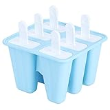 Moldes de paletas de silicona de 12 rejillas, moldes para helados de helado Moldes para hacer helados de verano Herramientas para hacer paletas de bricolaje en la heladería doméstica(6-Grid)