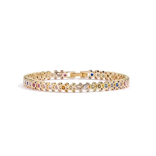 Luisany Tennis Bracelet For Women Dainty Mouse Bracelets 14k Gold Braclet For Women Valentines MotherS Christmas New Year 7 Inch