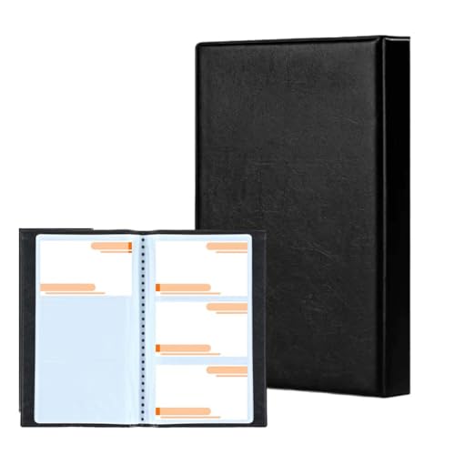 UIEXAY Passend Für Visitenkarten Aufbewahrung 40 Visitenkartenhalter, Visitenkartenmappe Visitenkartenbuch Kundenkarten Organizer Visitenkartenbuch Kartenetui Schwarz
