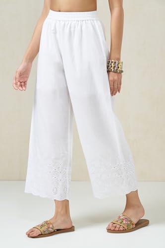Image of Rangmanch by Pantaloons Women's 100% Cotton Bottoms | Regular Fit | Mid Rise Waist | Ankle Length