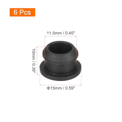 Image of MECCANIXITY Silicone Snap in Locking Hole Plugs,Rubber Panel Seal Cover Flush Type Panel Round for Kitchen Rubber Bulkheads Waterproof Sealing Plugs 11.5mm /0.45 Inch Diameter Black,Pack of 6