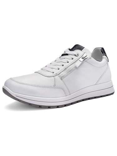 Basket Ara Homme Matteo pieds larges solution confort blanc bleu en 44