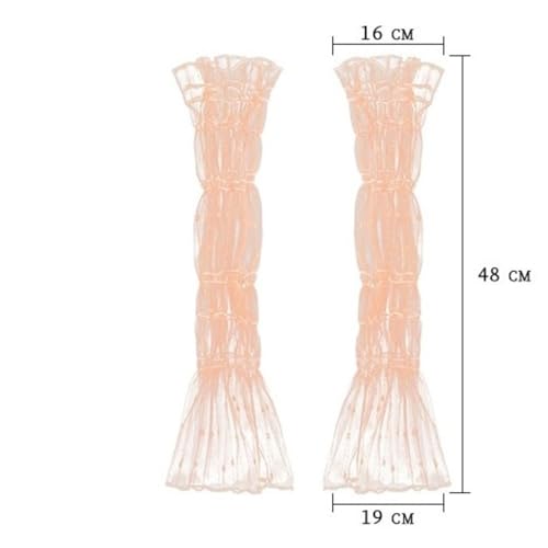 Mangas de encaje con lunares: 2 pares de guantes largos sin dedos con protección solar 6