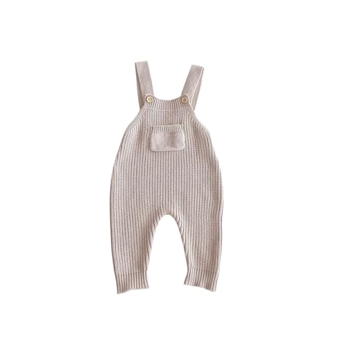 Toddler Baby Boy Girl Knit Romper Sweater Sleeveless Ribbed Overall One Piece Suspender Jumpsuit Pants Fall Winter