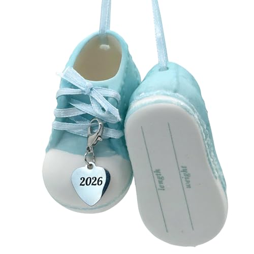 Ganz Baby Boy Shoe Personalized Ornament Blue Dated 2026 Babys First Christmas Ornament Booties for New Parents Birth for Boys 2026