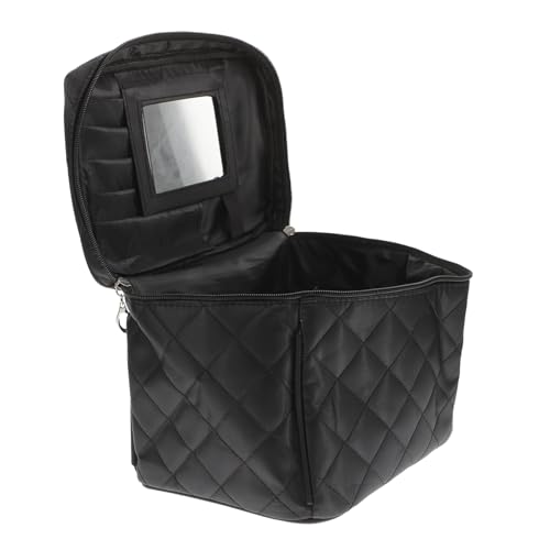 SAFIGLE 折りたたみ鏡付き大容量メイクポーチ 化粧品収納ケース 旅行用防水トイレタリーバッグ スリッシュでコンパクトな携帯用化粧バッグ