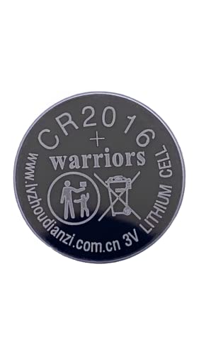 Warriors 5X 2016 Batterie Knopfzellen CR2016 Batterien 3V, kindersichere Verpackung, für den Einsatz in Schlüsselanhängern, Waagen, medizinischen Geräten. 2