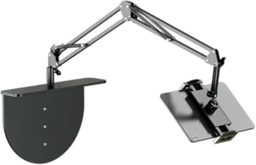 DancJulie多機能なデスクトップスタンド ポータブル折りたたみ式で高さ調整可 寝ながら読書向け タブレットスタンド ブックスタンドアーム 書見台 読書台 本立て 省スペース 読書・勉強・料理に適し (ブラック)