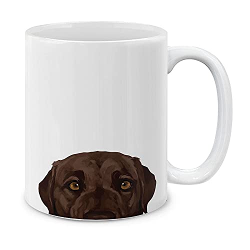 MUGBREW Chocolate Brown Labrador Retriever Dog Ceramic Coffee Mug Tea Cup, 11 OZ