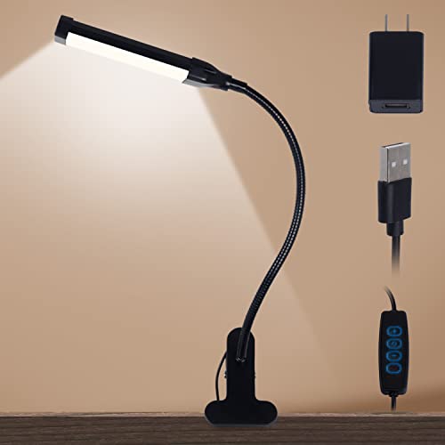 Clip On Light Dimmable Reading Light 80 Led, 3 Color Temperature+10 Brightness Level Night Light With Usb Port, Portable Book Lamp With Flexible Neck For Headboard Desk Computer Working Writing #TOP14