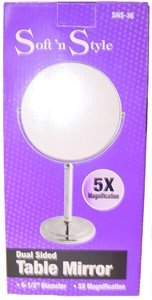 Espejo de Maquillaje de Mesa Doble Cara 6.5" Diámetro