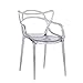 Chaise De Salle À Manger Transparente De Mode avec Accoudoir Chaise en Cristal Chaise De Club D'hôtel Chaise De Dos De Maquillage Chaise De Dressing Simple Chaise en Acrylique,A