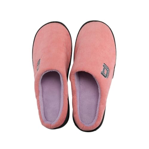 Zanthicia Zapatillas cómodas de lujo antideslizantes y resistentes al desgaste para interiores, zapatillas cálidas para interiores, de casa, para hombres, Rosa, Estados Unidos 7-8