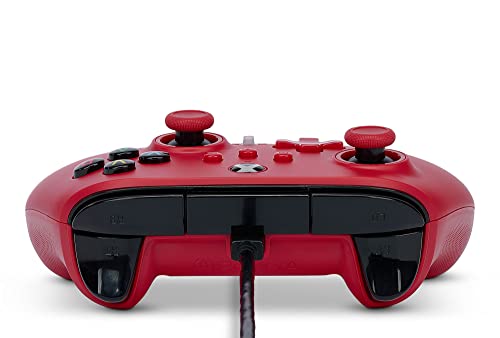 Manette filaire améliorée pour Xbox Series X|S de PowerA - Rouge artisanal, manette de jeu, manette de jeu vidéo filaire, manette de jeu, Xbox Series X|S