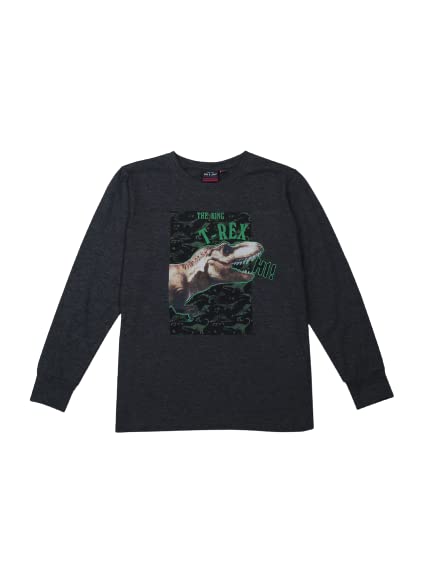 Image of Gini & Jony Boys Purple Printed Cotton Half Sleeves T-Shirt