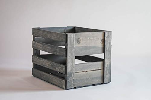 Darla'Studio 66 Antique Gray Vinyl Record Holder Wood Crate