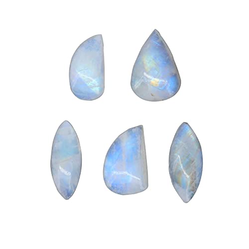 Gempires Natural Rainbow Moonstone Cabochons Bulk 50 Carat Lot