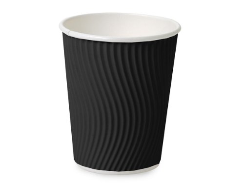 8 oz Wave Hot Paper CupBlack (1 unit, 500 pack per unit.)