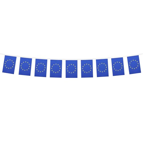 Image of AZ FLAG Europe 6 meters BUNTING Flag 20 flags 9'' x 6'' - European Union STRING flags 15 x 21 cm