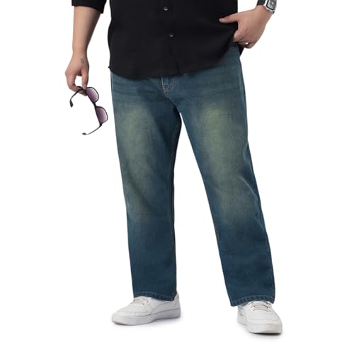 Image of Urbano Plus Men's Straight Fit Heavy Washed Jeans Stretchable