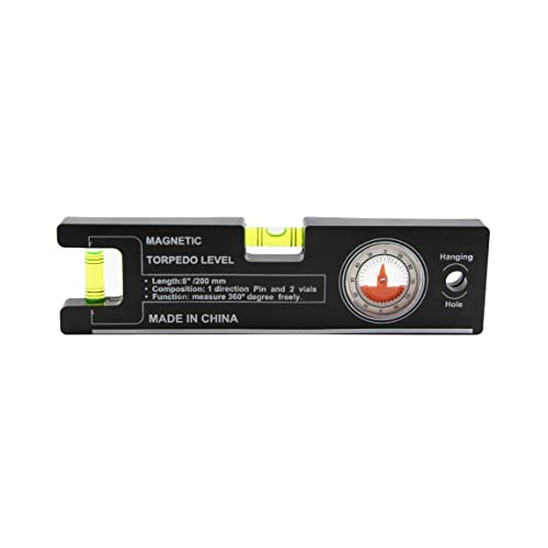 8-Inch Magnetic Torpedo Level With Angle Finder, 2 Pack #TOP1