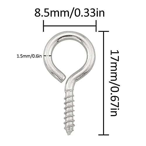Luorng ESHDSHSB-17-100 100Pcs 0.67 Inches Stainless Steel Eye Screws thumb #2