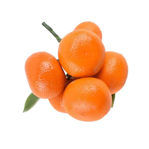 CHIUEAST Artificial Tangerine Realistic Foams Fruit Tangerine Simulation Tangerine Photography Props for Parties Decorations Count, 6 Oranges