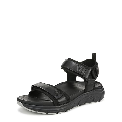 Vionic Mens Walk Max Wanderer Sandal Black Leather 11 W