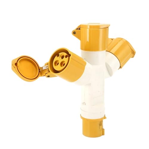 Prise industrielle jaune LX-1023-4H-32A avec boîtier de distribution électrique