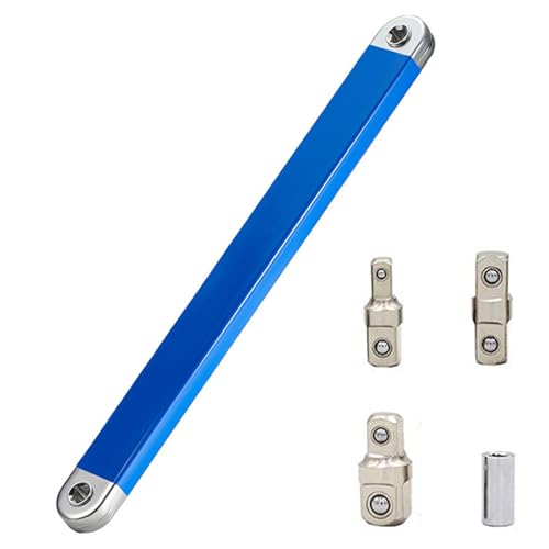 15-Inch Extended Socket Wrench Set – 3/8 Inch Offset Impact-Ready Tool with Multi-Purpose Adapters 1/4