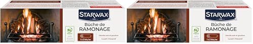STARWAX Buche de ramonage pour poêle et cheminée - Idéal pour décoller et dégrader la suie et le goudron. Adapté à tous types de conduits. Sans odeur.,...