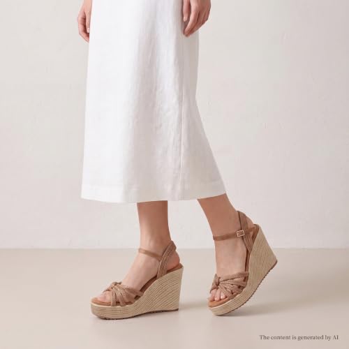 Image of VICKI.VICKI Wedges for Women Platform Sandals Wedge Heels for Sandals Comfortable Summer Espadrille Shoes Ankle Strap&Open Toe