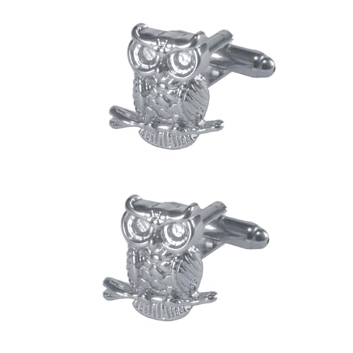 PACKOVE Owl Shaped Copper Cufflinks 1 Pair French Style Male Cuff Ornaments Fashion Cuff Accessory for Business and Wedding