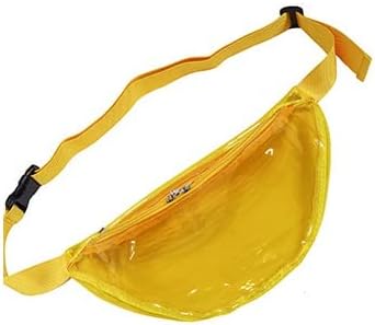 Stylish Women Iridescent Hologram Fanny Pack Shiny Metallic Waist Bag Punk Girl For Women Festival Party Travel Rave Hiking Outdoor Activities Clear Yellow