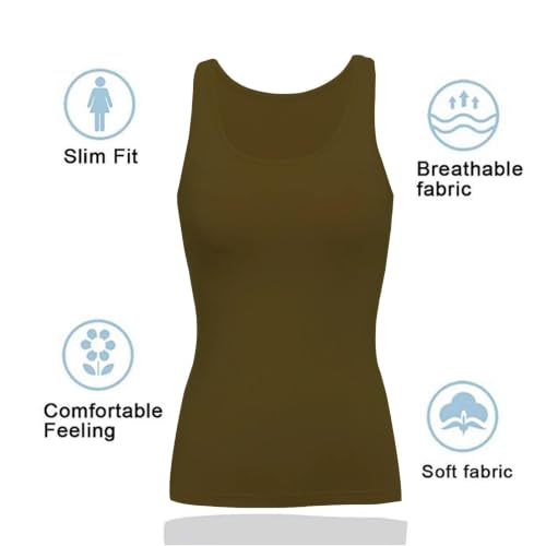 Image of Camisoles for Women with Built in Bra,Basic Yoga Top Layering Tank Top Padded Bra Undershirt(S-3XL)