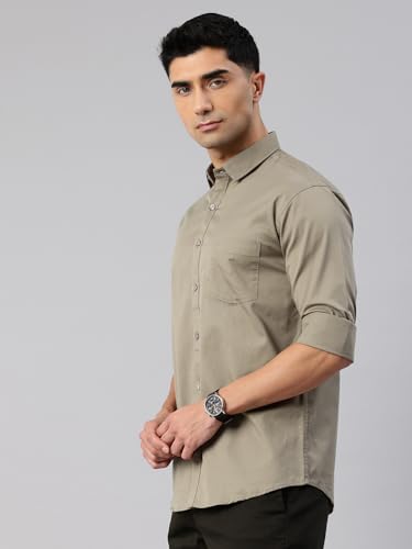Image of Majestic Man Men's Cotton Slim Fit Solid Casual Shirt
