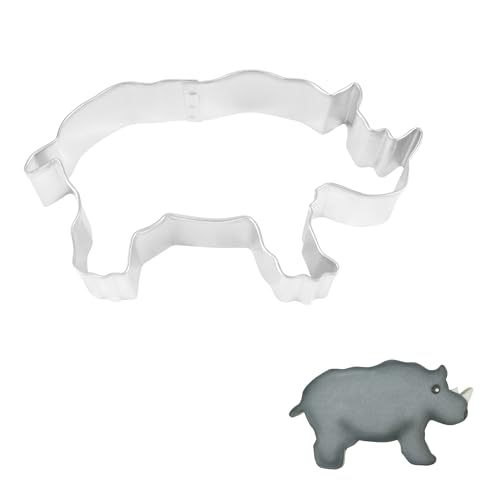 R&M Rhino 4.75" Cookie Cutter – Animal-Themed Baking Tool for Cookies, Fondant & Crafts
