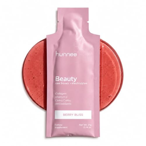 Hunnee Beauty Functional Honey with Grass-Fed Collagen Peptides, 14 Count